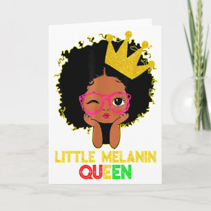 Kleine Melanine Koningin Schattige Kinderen Meisje Kaart