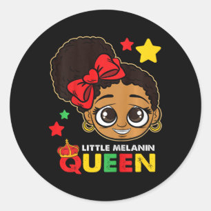 Kleine Melanine Koningin Zwart Geschiedenis Maand Ronde Sticker
