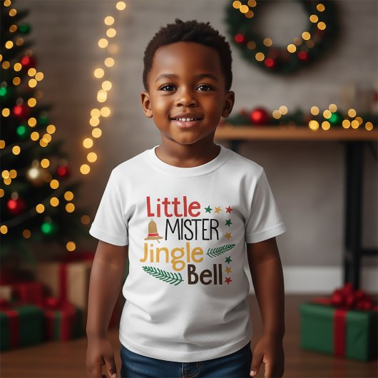 Kleine meneer Jingle Bell Kerstmis T-shirt