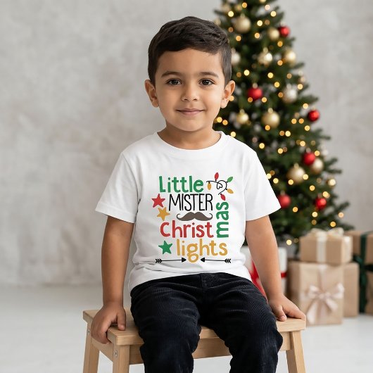 Kleine meneer Kerstlichtjes T-shirt