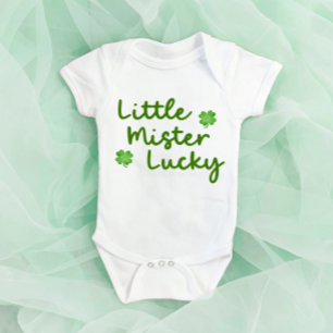 Kleine meneer Lucky St Patrick's Day Green Clover Romper