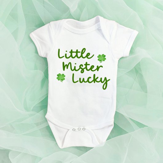 Kleine meneer Lucky St Patrick's Day Green Clover Romper