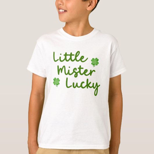 Kleine meneer Lucky St Patrick's Day Green Kind T-shirt (Voorkant)