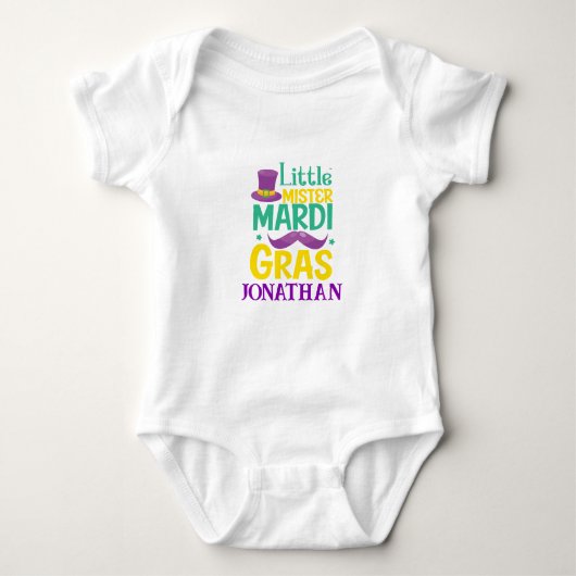 Kleine meneer Mardi Gras gepersonaliseerd Romper (Voorkant)