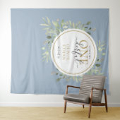 Kleine meneer ONEderful eerste verjaardag blauwe f Wandkleed (In Situ (horizontaal))