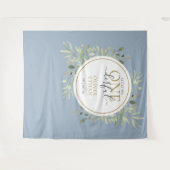 Kleine meneer ONEderful eerste verjaardag blauwe f Wandkleed (Voorkant (horizontaal))