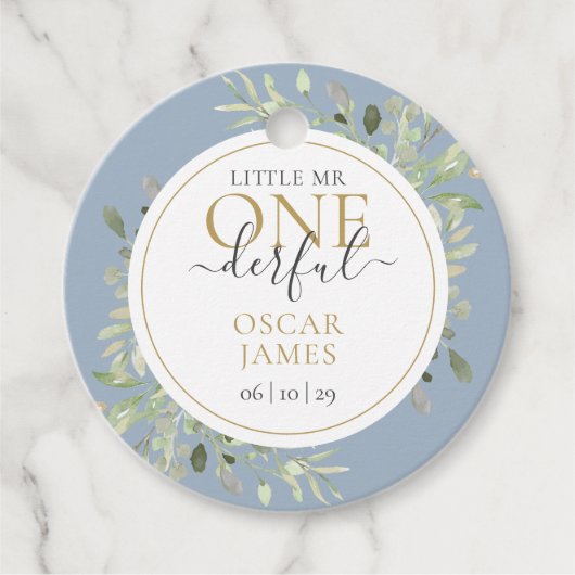 Kleine meneer ONEderful jongen eerste verjaardag b Bedankjes Labels (Voorkant)