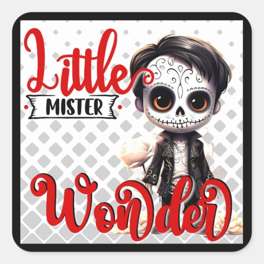 Kleine meneer _ Suikerschedel Vierkante Sticker (Voorkant)