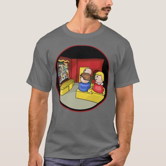 Kleine mensen bij de films t-shirt (Voorkant)