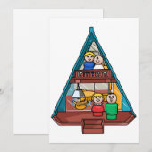 Kleine mensen familie in hun A-Lijst huis Feestdagenkaart (Voorkant / Achterkant)