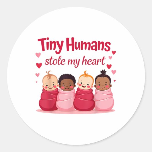 Kleine mensen hebben mijn hart Valentijnsdag Nicu  Ronde Sticker (Voorkant)