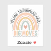 Kleine mensen helpen grote bewegingen Kinder te ma Sticker (Vel)