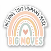 Kleine mensen helpen grote bewegingen Kinder te ma Sticker (Voorkant)