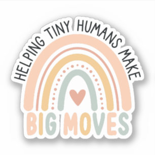 Kleine mensen helpen grote bewegingen Kinder te ma Sticker