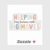 Kleine mensen helpen grote bewegingen Kinder te ma Sticker (Vel)