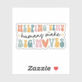 Kleine mensen helpen grote bewegingen Kinder te ma Sticker (Vel)