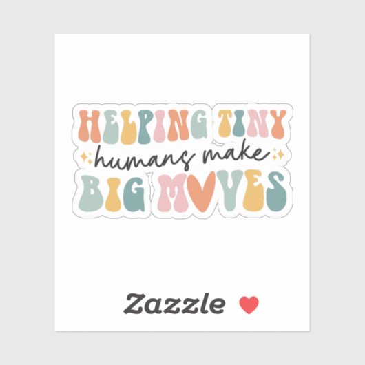 Kleine mensen helpen grote bewegingen Kinder te ma Sticker (Vel)