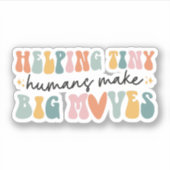 Kleine mensen helpen grote bewegingen Kinder te ma Sticker (Voorkant)