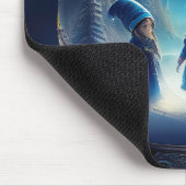 Kleine mensen in een Wereldbol Muismat (Hoek)