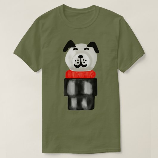  kleine mensen schilderde puppy t-shirt (Design voorkant)