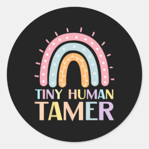 Kleine Mensen Tamer Kinderdagverblijf Docent Terug Ronde Sticker
