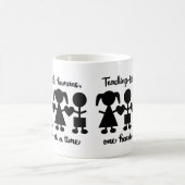 Kleine mensen tegelijk één hart leren koffiemok (Center)