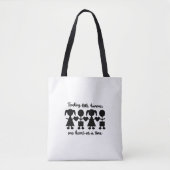 Kleine mensen tegelijk één hart leren tote bag (Voorkant)
