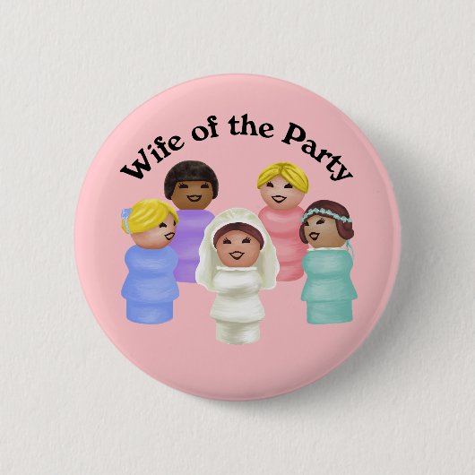 Kleine Mensen Vrouw van de Partij Ronde Button 5,7 Cm (Voorkant)