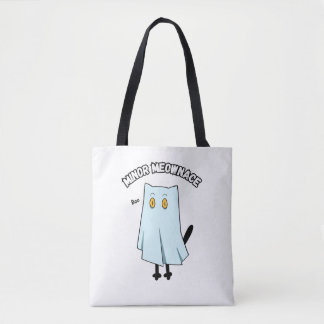 Kleine Meownace Grappige Blauwe Spookkat Halloween Tote Bag