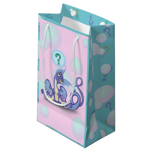 Kleine merkwaardige draak klein cadeauzakje (Voorkant Gekanteld)