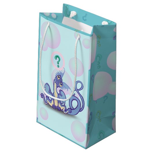 Kleine merkwaardige draak klein cadeauzakje (Achterkant Gekanteld)