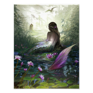 Kleine Mermaid Art Print Foto Afdruk