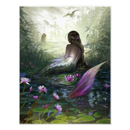 Kleine Mermaid Art Print Foto Afdruk (Voorkant)