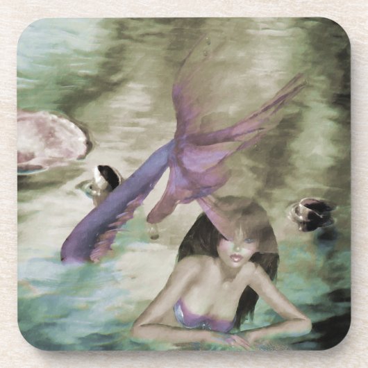 Kleine Mermaid Cork Onderzetter (Voorkant)