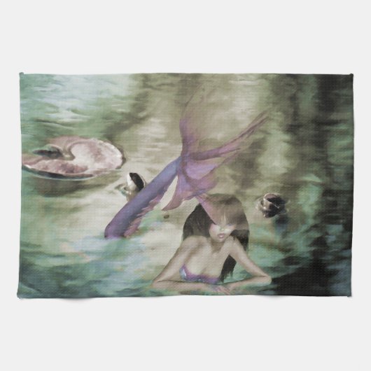 Kleine Mermaid Kitchen Towel Theedoek (Horizontaal)