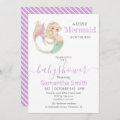 KLEINE MERMAID OP DE MANIER VAN DE Uitnodiging van (Voorkant / Achterkant)