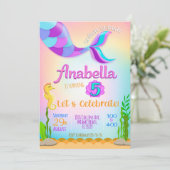 Kleine Mermaid-uitnodiging, Mermaid-uitnodiging, Kaart (Staand voorkant)