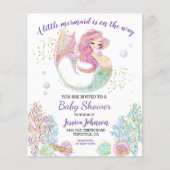 Kleine Mermaid Waterverf Baby shower Budget (Voorkant)