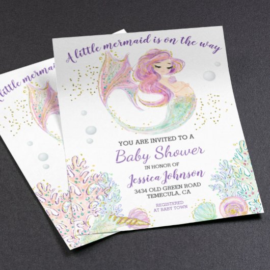 Kleine Mermaid Waterverf Baby shower Budget