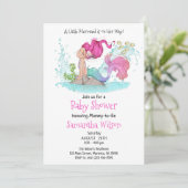 Kleine Mermaid Waterverf Baby shower Kaart (Staand voorkant)