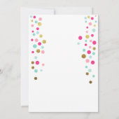 Kleine mest met roze goudmunt verjaardagsuitnodigi kaart (Achterkant)