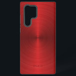 Kleine metalen rode textuur Roestvrij staal Samsung Galaxy Hoesje<br><div class="desc">Afbeelding van een glanzend metallisch rood,  roestvrij staal. Minimalistisch en eenvoudig ontwerp met een aanpasbaar monogram.</div>