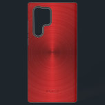 Kleine metalen rode textuur Roestvrij staal Samsung Galaxy Hoesje<br><div class="desc">Afbeelding van een glanzend metallisch rood,  roestvrij staal. Minimalistisch en eenvoudig ontwerp met een aanpasbaar monogram.</div>