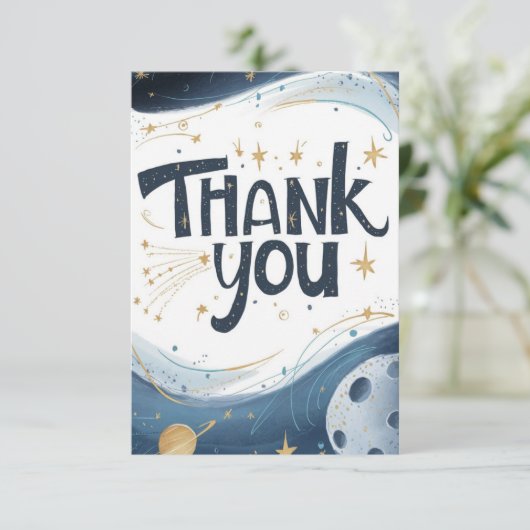  kleine meteoriet hemels bedankkaart (Staand voorkant)