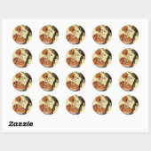 Kleine Mevrouw Muffet & Spin, Vintage Mother Goose Ronde Sticker (Vel)