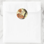 Kleine Mevrouw Muffet & Spin, Vintage Mother Goose Ronde Sticker (Tas)