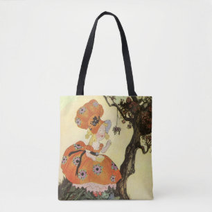 Kleine Mevrouw Muffet & Spin, Vintage Mother Goose Tote Bag