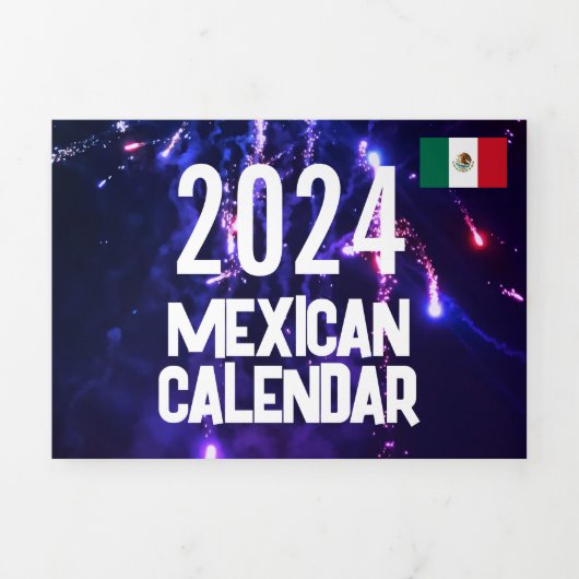 Kleine Mexicaanse Kalender 2024 met Feestdagen Drieluik Programma (Cover)