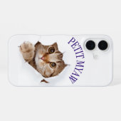 kleine miauw iPhone 16 hoesje (Achterkant horizontaal)