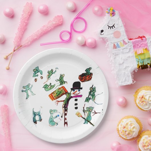 KLEINE MICE PLAY IN SNEE  PAPIEREN BORDJE (Feest)